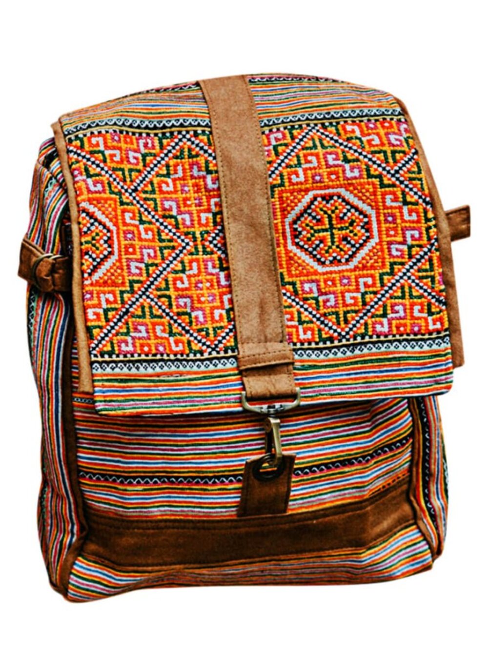 Handcrafted Vintage Hmong Embroidered Fabric Backpack Bohemian Chic
